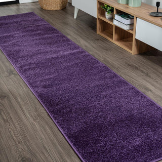 Trivor Haze Solid Low-pile Area Rug Purple