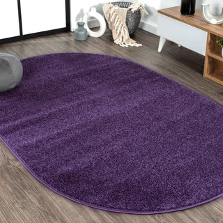 Trivor Haze Solid Low-pile Area Rug Purple