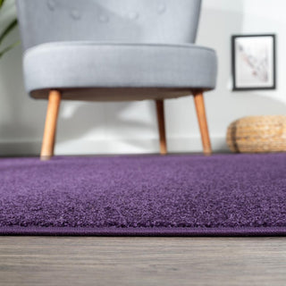 Trivor Haze Solid Low-pile Area Rug Purple