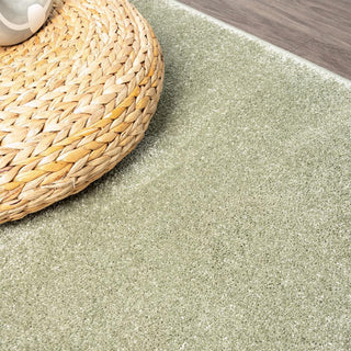 Trivor Haze Solid Low-pile Area Rug Green