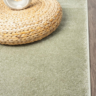 Trivor Haze Solid Low-pile Area Rug Green