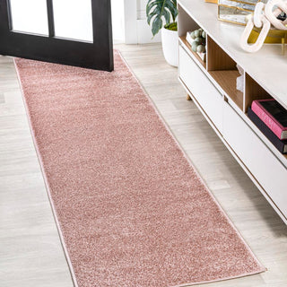 Trivor Haze Solid Low-pile Area Rug Pink