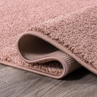 Trivor Haze Solid Low-pile Area Rug Pink