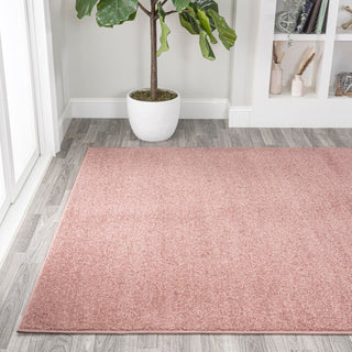 Trivor Haze Solid Low-pile Area Rug Pink