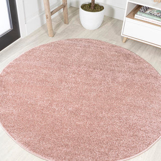 Trivor Haze Solid Low-pile Area Rug Pink