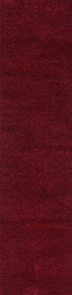 Trivor Haze Solid Low-pile Area Rug Dark Red