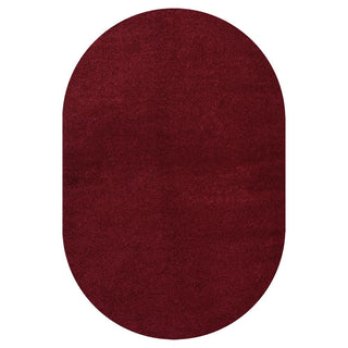 Trivor Haze Solid Low-pile Area Rug Dark Red