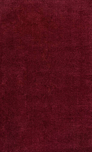 Trivor Haze Solid Low-pile Area Rug Dark Red