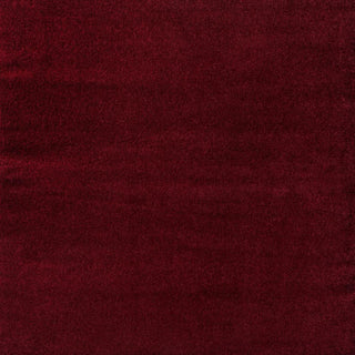 Trivor Haze Solid Low-pile Area Rug Dark Red