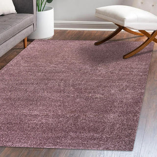 Trivor Haze Solid Low-pile Area Rug Light Purple