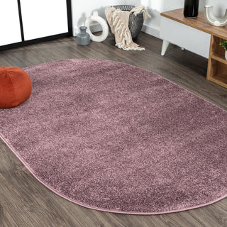 Trivor Haze Solid Low-pile Area Rug Light Purple