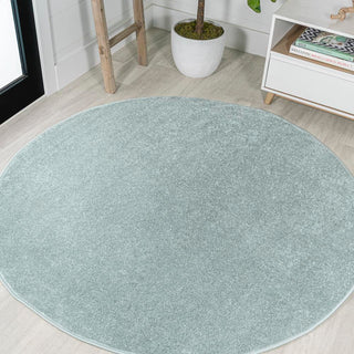 Trivor Haze Solid Low-pile Area Rug Light Blue