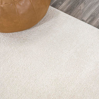 Trivor Haze Solid Low-pile Area Rug Cream