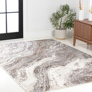 Uma Contemporary Glam Abstract Marble Area Rug