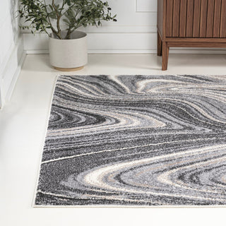 Saloni Contemporary Glam Abstract Marble Area Rug