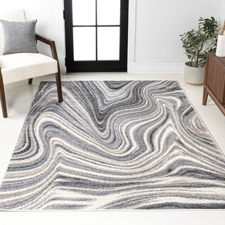 Saloni Contemporary Glam Abstract Marble Area Rug