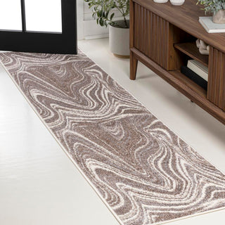 Saloni Contemporary Glam Abstract Marble Area Rug