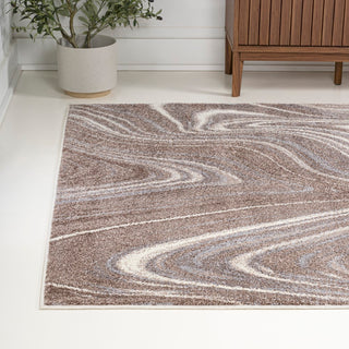 Saloni Contemporary Glam Abstract Marble Area Rug