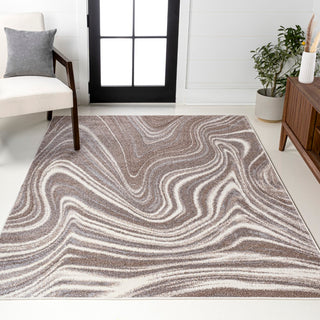 Saloni Contemporary Glam Abstract Marble Area Rug