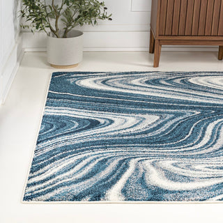 Saloni Contemporary Glam Abstract Marble Area Rug