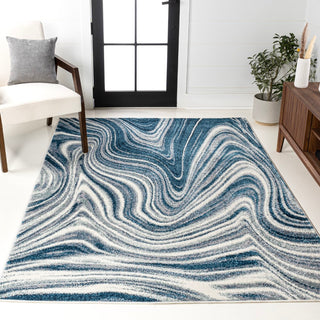 Saloni Contemporary Glam Abstract Marble Area Rug