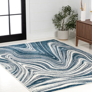 Saloni Contemporary Glam Abstract Marble Area Rug