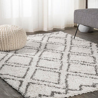 Mealhada Soller Diamond Trellis Shag Area Rug