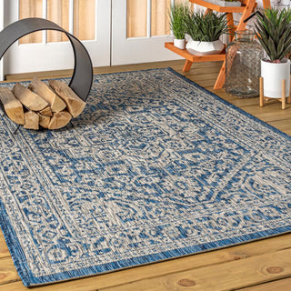 Luke Medallion Textured Weave Indoor/outdoor Area Rug