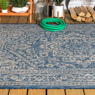 Luke Medallion Textured Weave Indoor/outdoor Area Rug