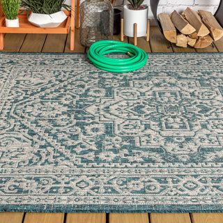 Luke Medallion Textured Weave Indoor/outdoor Area Rug