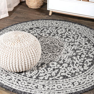 Luke Medallion Textured Weave Indoor/outdoor Area Rug