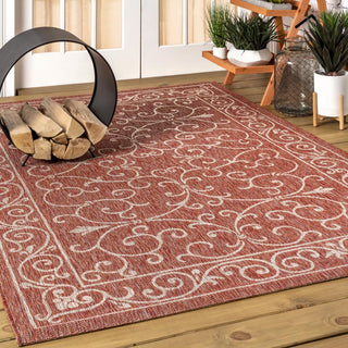 Loretta Vintage Filigree Textured Weave Indoor/outdoor Area Rug