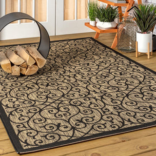 Alfombra Vintage Filigree Textured Weave Indoor/outdoor Area Rug