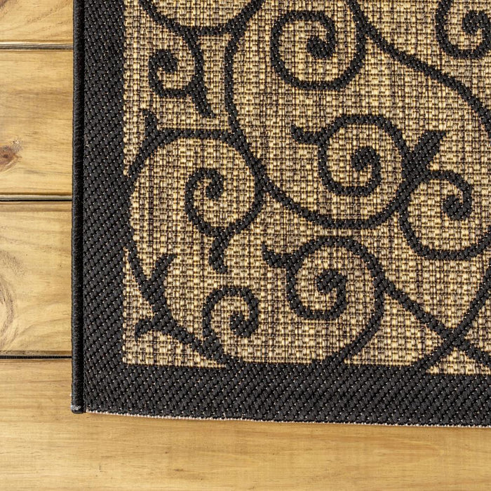Alfombra Vintage Filigree Textured Weave Indoor/outdoor Square Rug