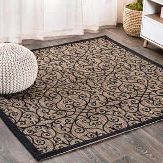 Alfombra Vintage Filigree Textured Weave Indoor/outdoor Square Rug