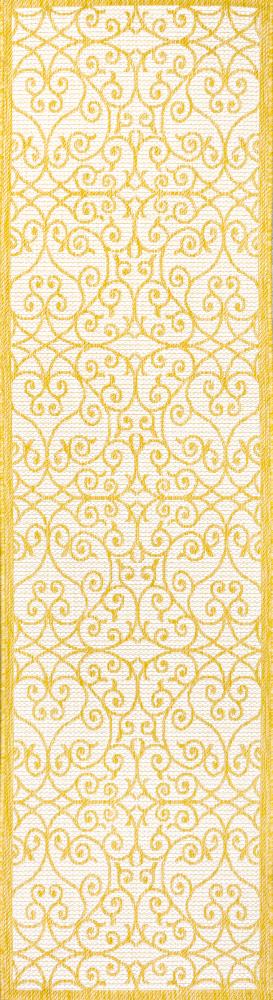 Alfombra Vintage Filigree Textured Weave Indoor/outdoor Runner Rug