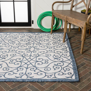 Alfombra Vintage Filigree Textured Weave Indoor/outdoor Area Rug