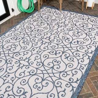 Alfombra Vintage Filigree Textured Weave Indoor/outdoor Area Rug