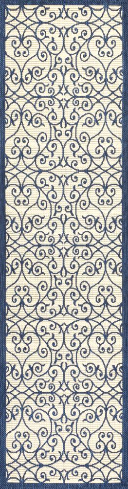 Alfombra Vintage Filigree Textured Weave Indoor/outdoor Runner Rug