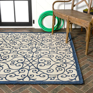 Alfombra Vintage Filigree Textured Weave Indoor/outdoor Area Rug