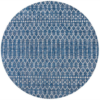 Dean Moroccan Geometric Textured Weave Indoor/outdoor Round Rug