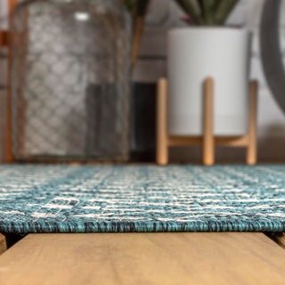 Dean Moroccan Geometric Textured Weave Indoor/outdoor Runner Rug