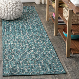 Dean Moroccan Geometric Textured Weave Indoor/outdoor Runner Rug