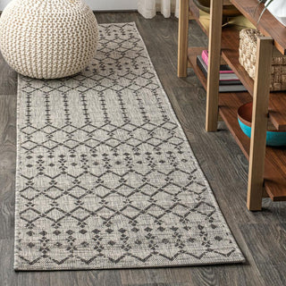 Dean Moroccan Geometric Textured Weave Indoor/outdoor Runner Rug