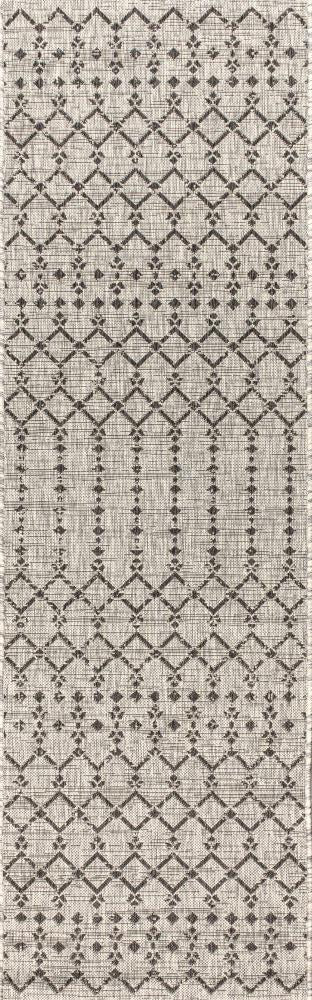 Dean Moroccan Geometric Textured Weave Indoor/outdoor Runner Rug