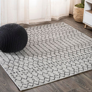 Dean Moroccan Geometric Textured Weave Indoor/outdoor Square Rug