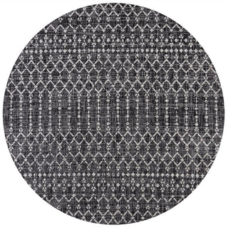 Dean Moroccan Geometric Textured Weave Indoor/outdoor Round Rug