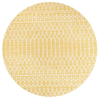 Dean Moroccan Geometric Textured Weave Indoor/outdoor Round Rug