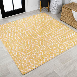 Dean Moroccan Geometric Textured Weave Indoor/outdoor Square Rug