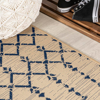 Dean Moroccan Geometric Textured Weave Indoor/outdoor Runner Rug